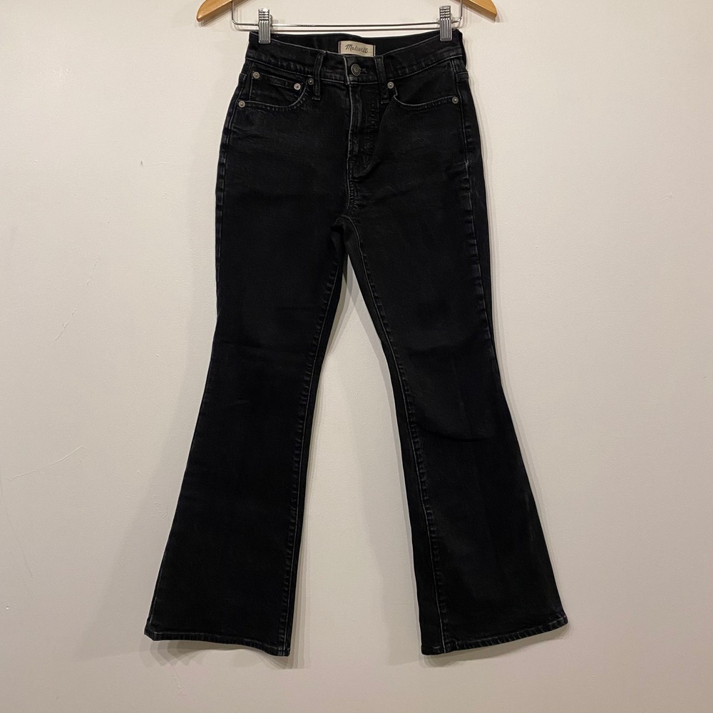 Madewell The Perfect Vintage Flare Jean Petite 24P Boho Black Lunar Denim